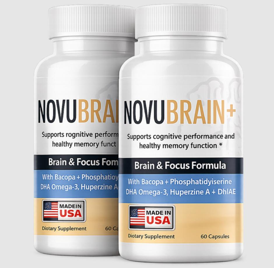 Novubrainplus brain and focus supplement bottle